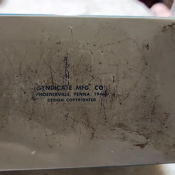 Floral Decorative Metal Box with Blue and Yellow Design RECIPE BOX. VINTAGE. - Picture 7 of 7